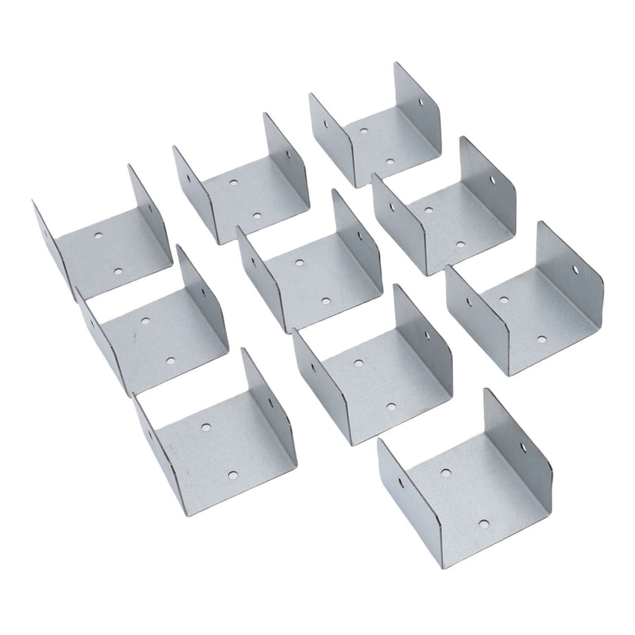 10pcs Timber Post Fasteners U Shape Galvanised Steel Anti Theft Anti Vibration Fence Panel Clamps for Concrete Wood Posts 35mm / 1.38in