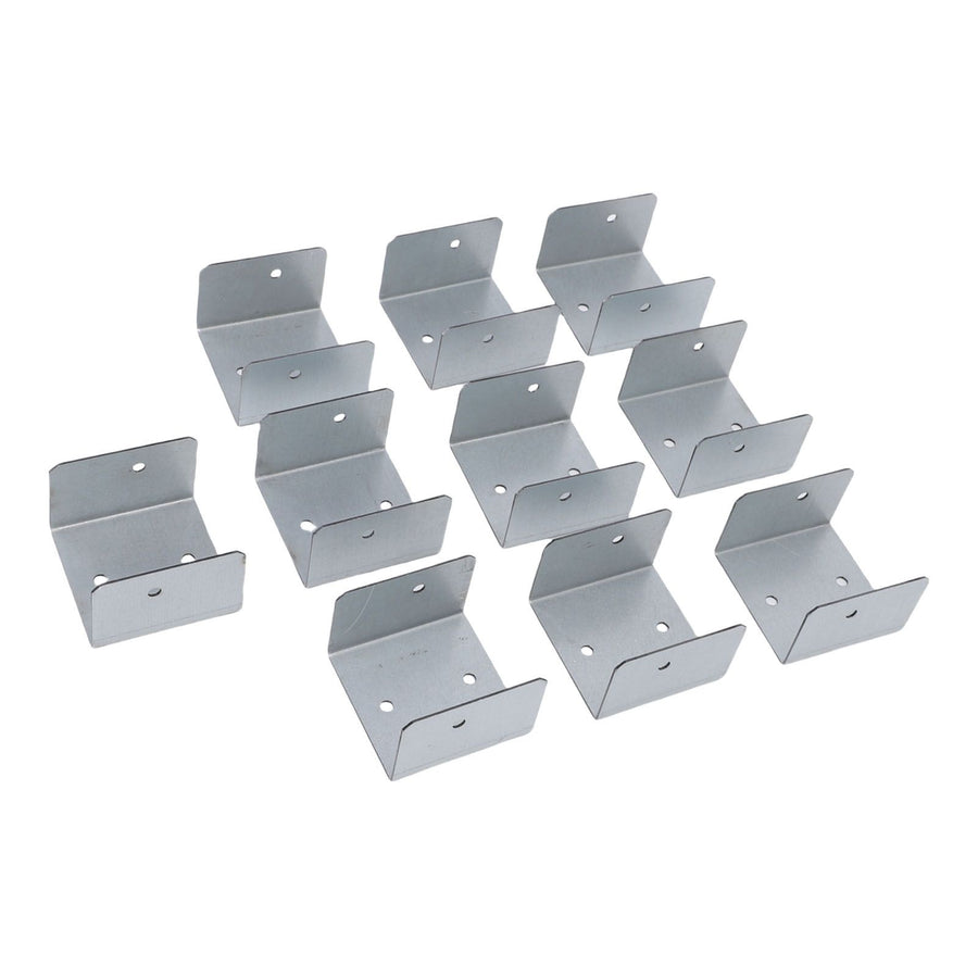 10pcs Timber Post Fasteners U Shape Galvanised Steel Anti Theft Anti Vibration Fence Panel Clamps for Concrete Wood Posts 35mm / 1.38in