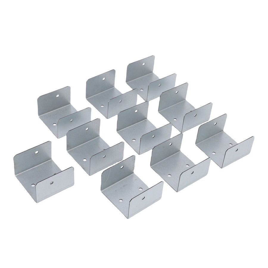 10pcs Timber Post Fasteners U Shape Galvanised Steel Anti Theft Anti Vibration Fence Panel Clamps for Concrete Wood Posts 35mm / 1.38in