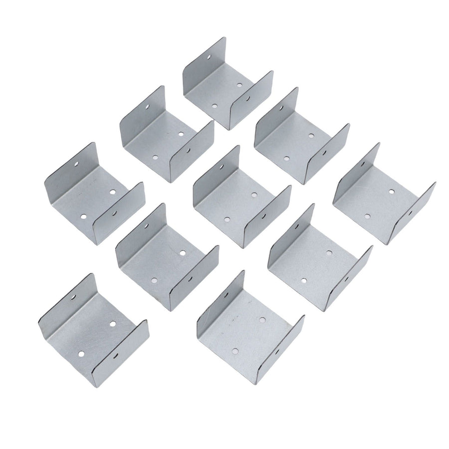 10pcs Timber Post Fasteners U Shape Galvanised Steel Anti Theft Anti Vibration Fence Panel Clamps for Concrete Wood Posts 35mm / 1.38in