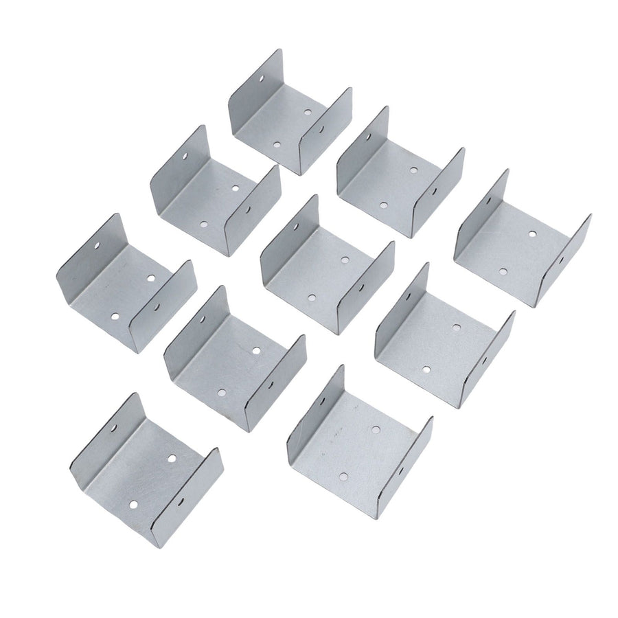 10pcs Timber Post Fasteners U Shape Galvanised Steel Anti Theft Anti Vibration Fence Panel Clamps for Concrete Wood Posts 35mm / 1.38in