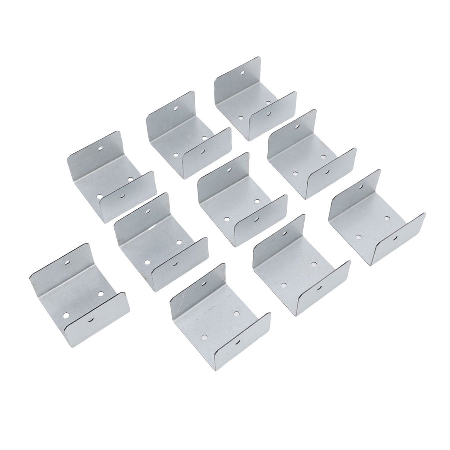 10pcs Timber Post Fasteners U Shape Galvanised Steel Anti Theft Anti Vibration Fence Panel Clamps for Concrete Wood Posts 35mm / 1.38in