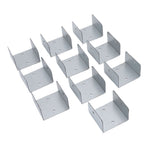 10pcs Timber Post Fasteners U Shape Galvanised Steel Anti Theft Anti Vibration Fence Panel Clamps for Concrete Wood Posts 44mm / 1.73in