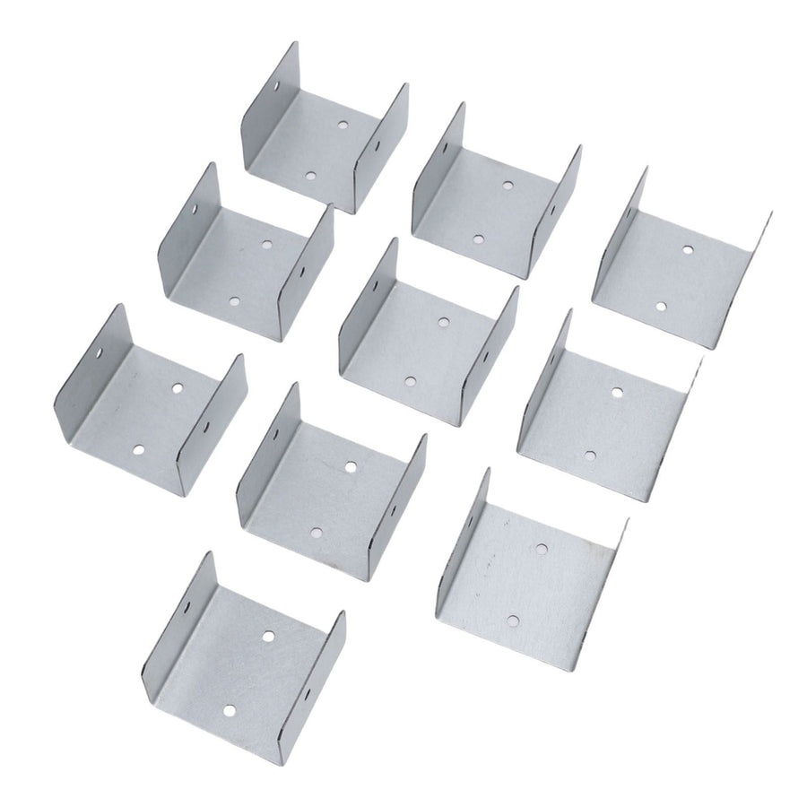 10pcs Timber Post Fasteners U Shape Galvanised Steel Anti Theft Anti Vibration Fence Panel Clamps for Concrete Wood Posts 44mm / 1.73in