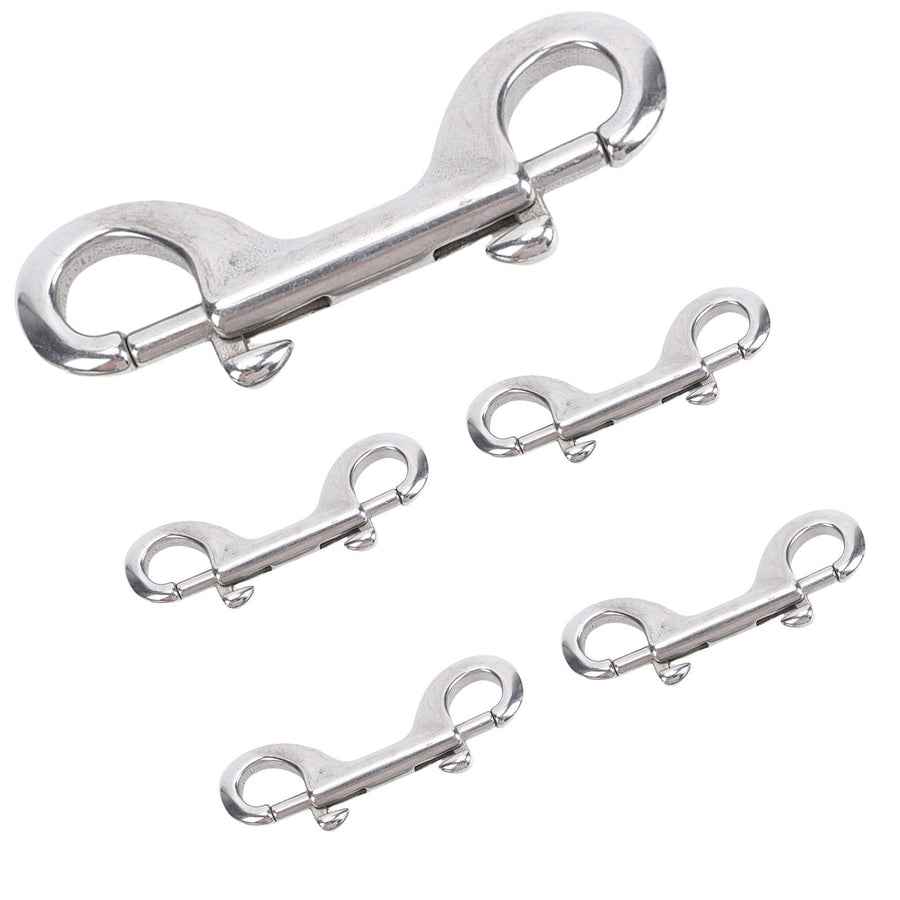 Stainless Steel Double Hook Snap Heavy Duty Clasp Snap for Ropes Chains Leashes Pets Leads Farm Gate Latches 5Pcs 90mm