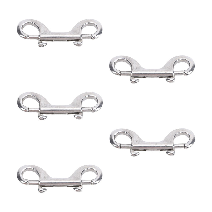 Stainless Steel Double Hook Snap Heavy Duty Clasp Snap for Ropes Chains Leashes Pets Leads Farm Gate Latches 5Pcs 90mm