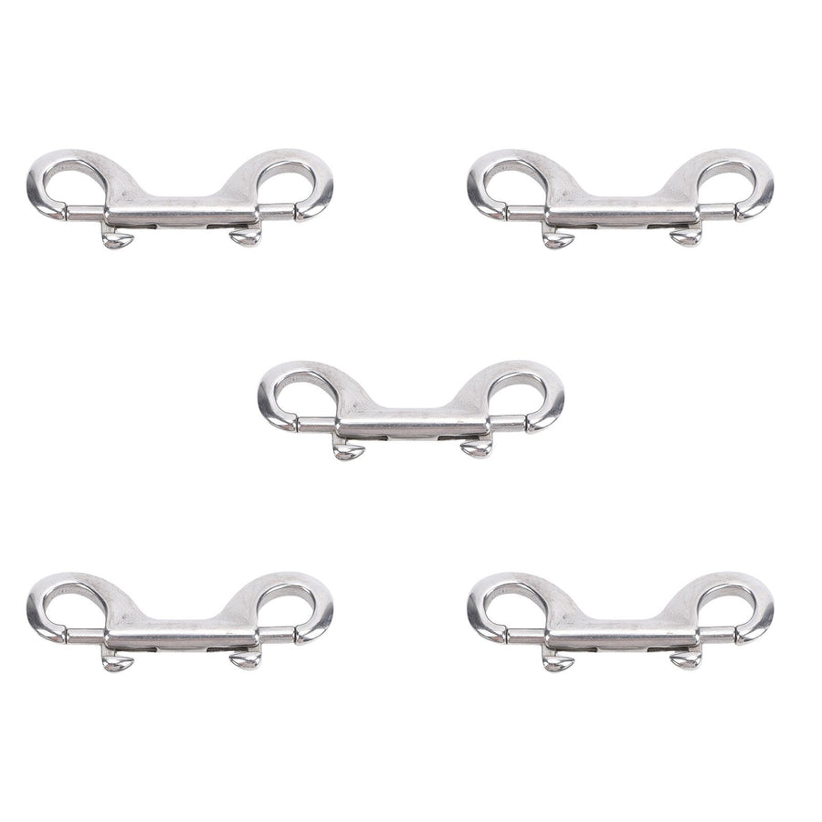 Stainless Steel Double Hook Snap Heavy Duty Clasp Snap for Ropes Chains Leashes Pets Leads Farm Gate Latches 5Pcs 90mm