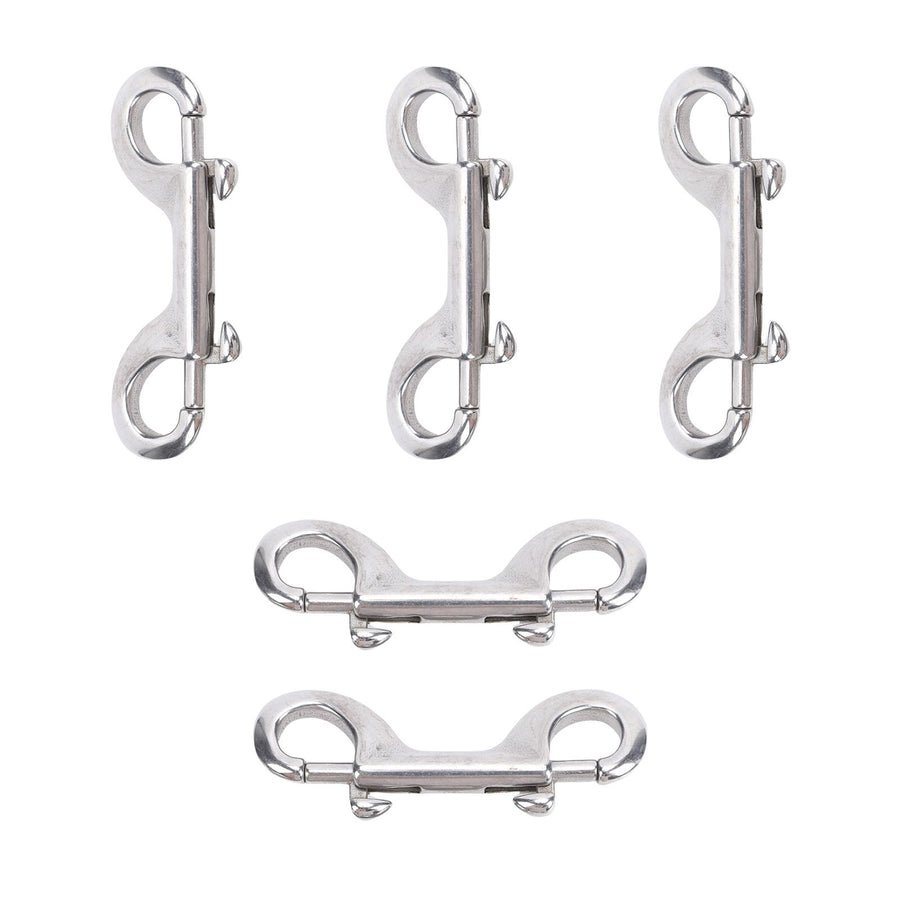 Stainless Steel Double Hook Snap Heavy Duty Clasp Snap for Ropes Chains Leashes Pets Leads Farm Gate Latches 5Pcs 90mm
