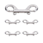 Stainless Steel Double Hook Snap Heavy Duty Clasp Snap for Ropes Chains Leashes Pets Leads Farm Gate Latches 5Pcs 100mm