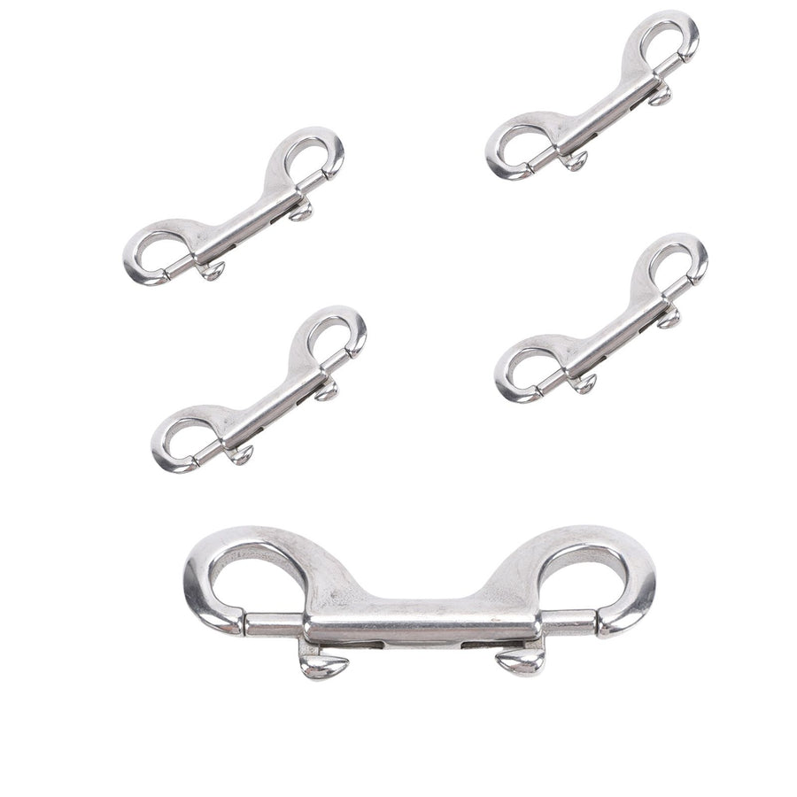 Stainless Steel Double Hook Snap Heavy Duty Clasp Snap for Ropes Chains Leashes Pets Leads Farm Gate Latches 5Pcs 100mm