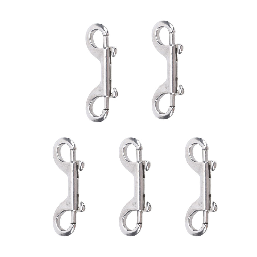 Stainless Steel Double Hook Snap Heavy Duty Clasp Snap for Ropes Chains Leashes Pets Leads Farm Gate Latches 5Pcs 100mm