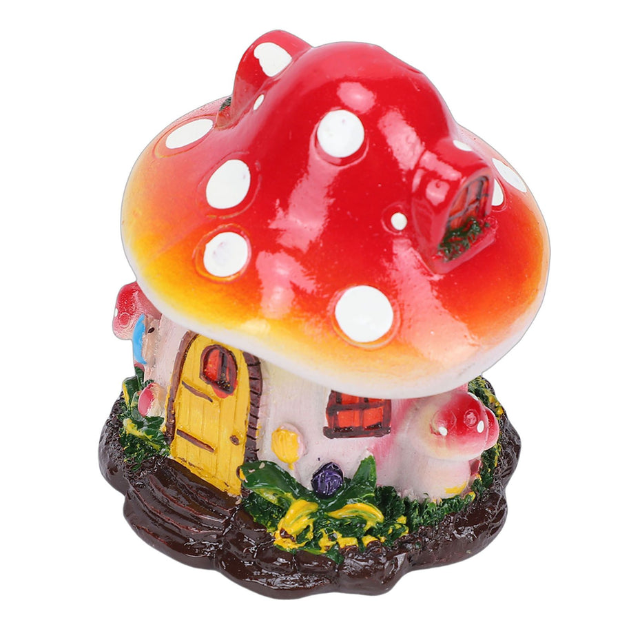 Miniature Mushroom House Resin Yard Decoration Mushroom Fairy House Statue for Outdoor