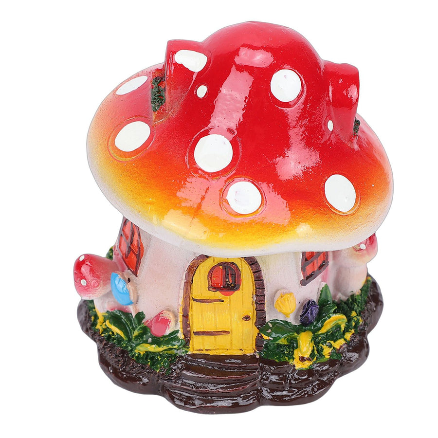 Miniature Mushroom House Resin Yard Decoration Mushroom Fairy House Statue for Outdoor