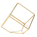 Gold Geometric Shape Succulents Plant Flowerpot Glass Planter Landscape Home Table Decoration