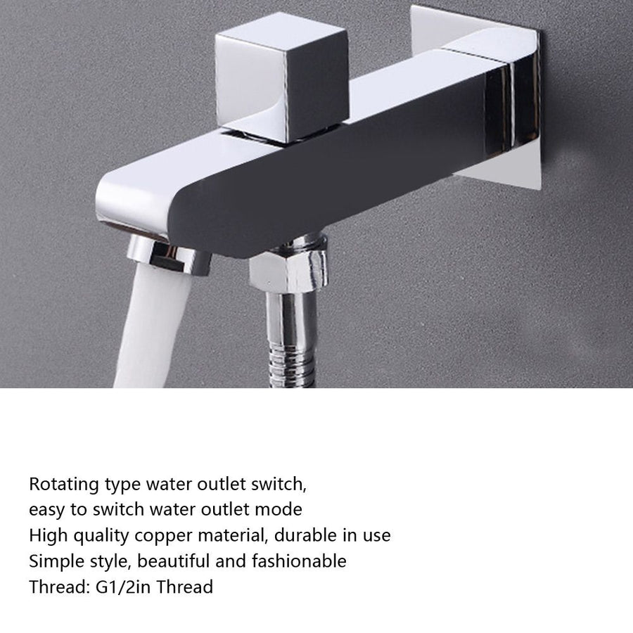 G1/2in Thread Copper Concealed Installation Dual Function Shower Faucet Spout Shower Accessory