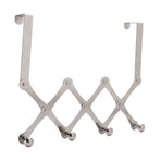 Stainless Steel Over the Door Hooks Telescopic Folding Hat Backpack Hanger Door Hanging Rack for Living Room Bedroom4 Hooks