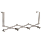 Stainless Steel Over the Door Hooks Telescopic Folding Hat Backpack Hanger Door Hanging Rack for Living Room Bedroom4 Hooks