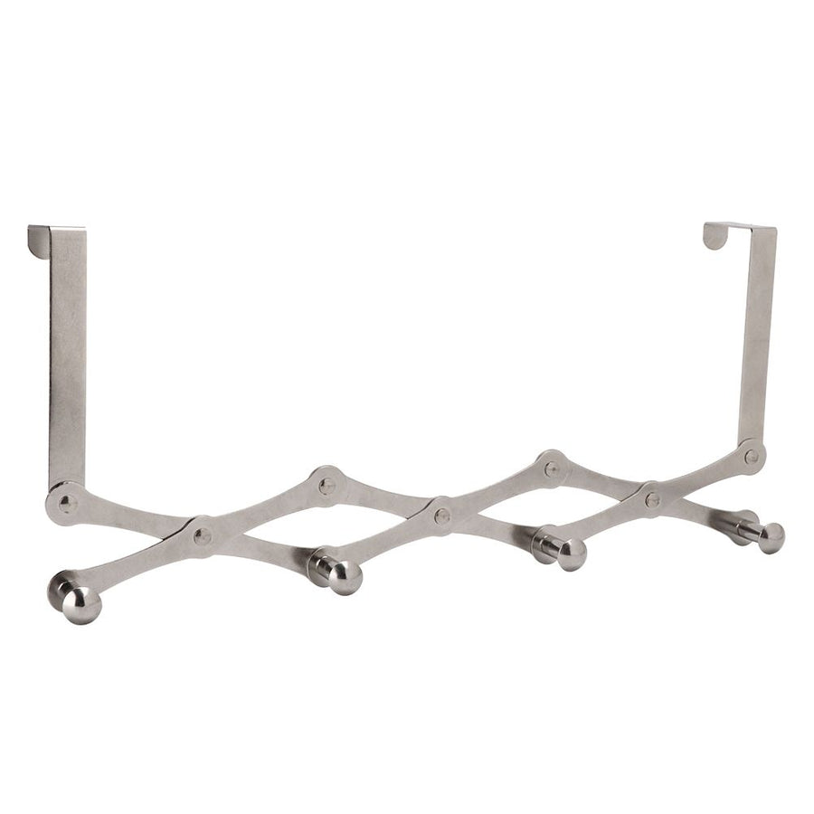 Stainless Steel Over the Door Hooks Telescopic Folding Hat Backpack Hanger Door Hanging Rack for Living Room Bedroom4 Hooks