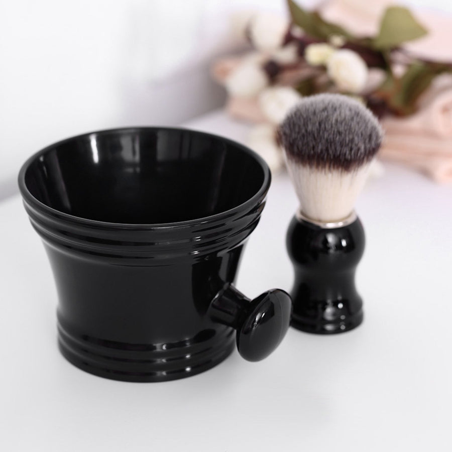 Shaving Soap Bowl Beard Care Soft Barber Cleaning Brush Nylon Mostache Shaving Tool Set