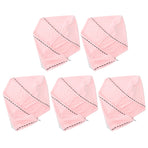 5Pcs Hair Drying Hat Cap Turban Absorbent Towel Wrap Bathing Supplies for Home TravelingPink