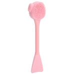 Handheld Silicone Face Cleaning Brush Mask DIY Mixing Stick Makeup Cleansing Brush(Pink Double Head FishtailShape )