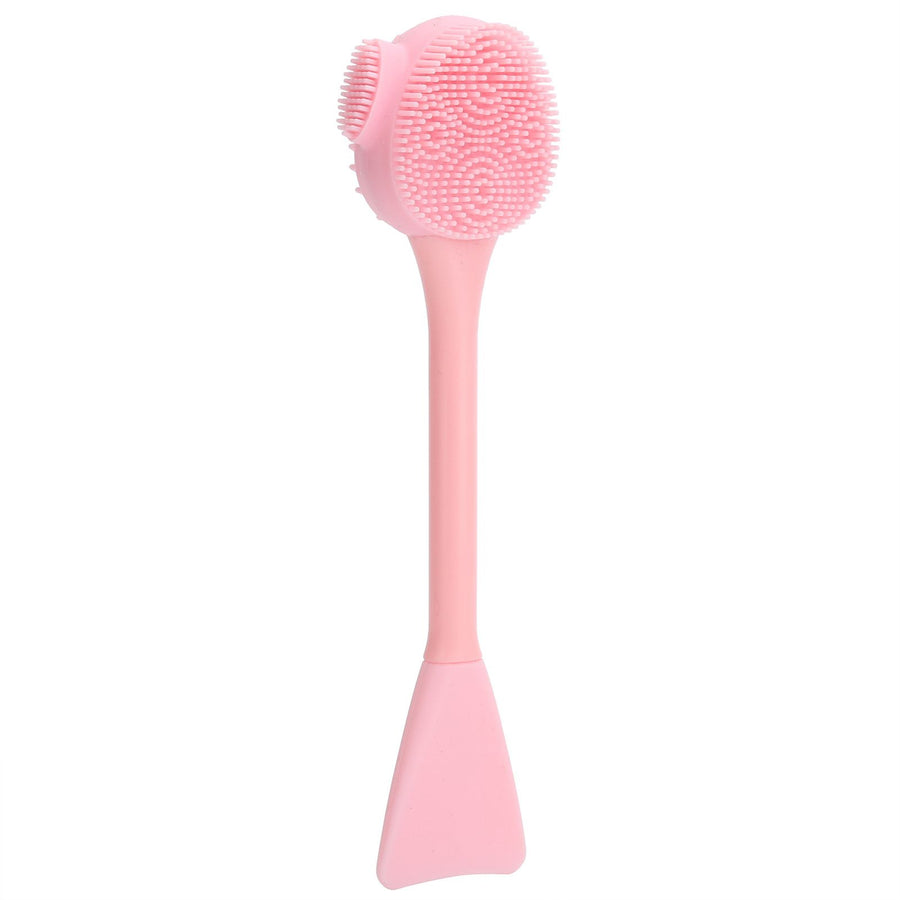 Handheld Silicone Face Cleaning Brush Mask DIY Mixing Stick Makeup Cleansing Brush(Pink Double Head FishtailShape )