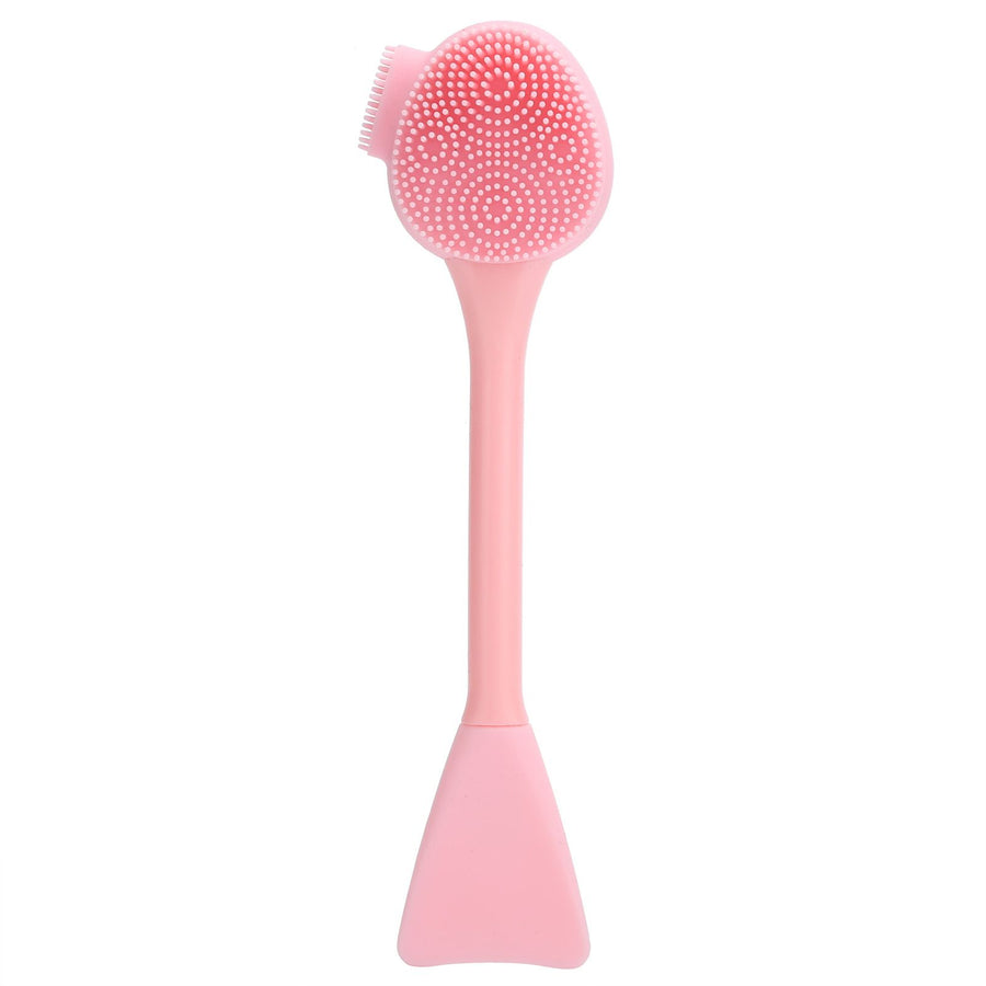 Handheld Silicone Face Cleaning Brush Mask DIY Mixing Stick Makeup Cleansing Brush(Pink Double Head FishtailShape )