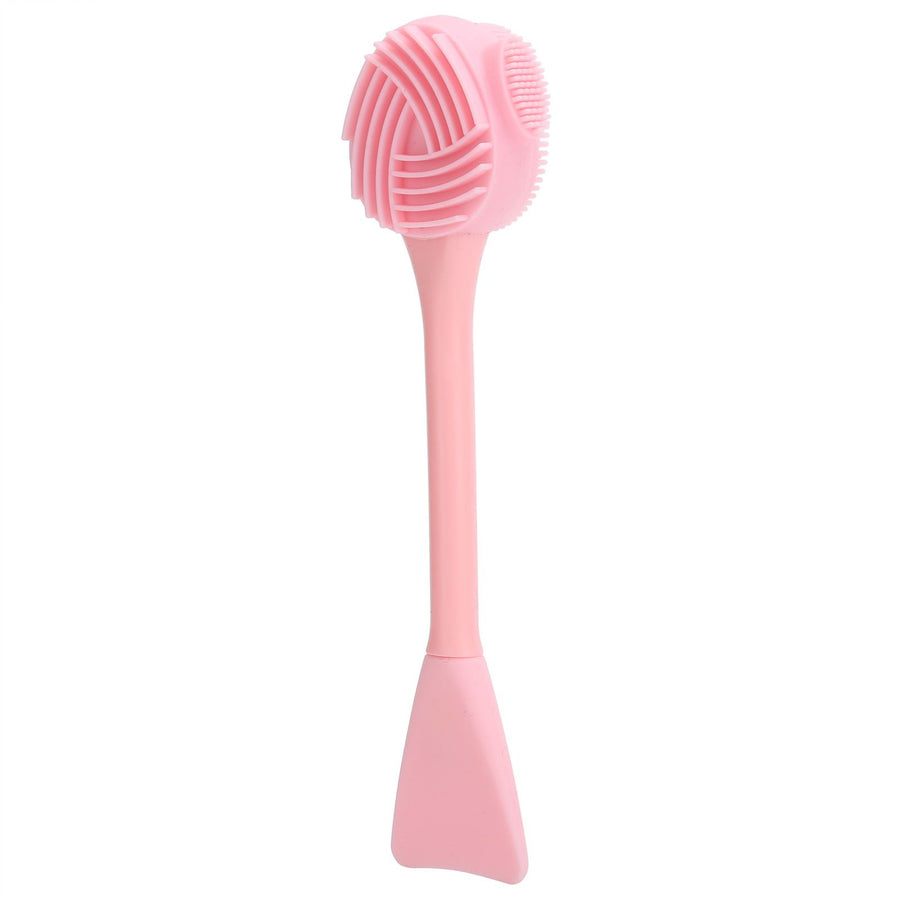Handheld Silicone Face Cleaning Brush Mask DIY Mixing Stick Makeup Cleansing Brush(Pink Double Head FishtailShape )
