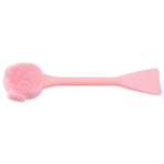 Handheld Silicone Face Cleaning Brush Mask DIY Mixing Stick Makeup Cleansing Brush(Pink Double Head FishtailShape )