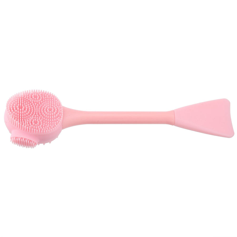 Handheld Silicone Face Cleaning Brush Mask DIY Mixing Stick Makeup Cleansing Brush(Pink Double Head FishtailShape )