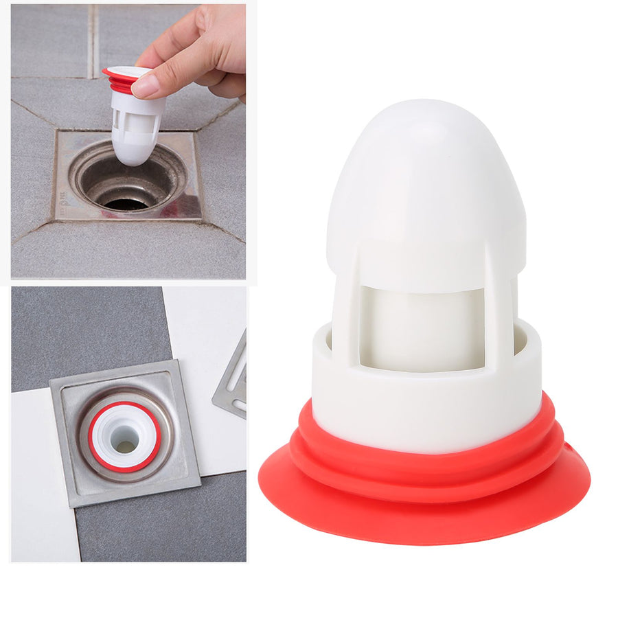 Deodorant Floor Drain Core AntiBlocking Drainage Sewer Strainer for Bathroom Kitchen(White Red )