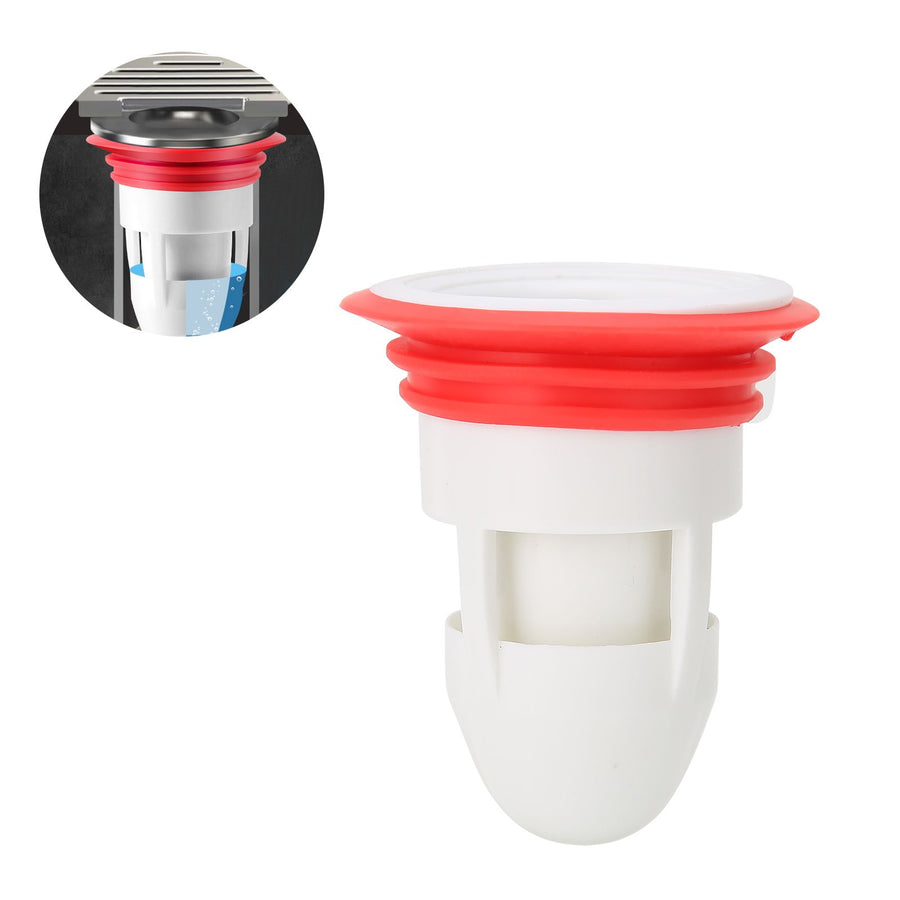 Deodorant Floor Drain Core AntiBlocking Drainage Sewer Strainer for Bathroom Kitchen(White Red )
