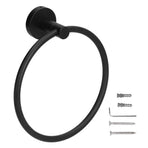 Towel Ring 304 Stainless Steel Wall Mount Matte Black Towel Holder Rack for Bathroom
