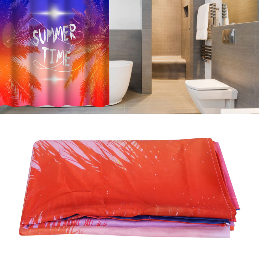Shower Curtain Waterproof Thick Polyester PunchFree Curtain with Hook for Bathroom(180x180cm )