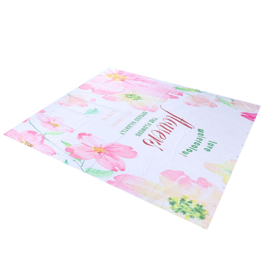 Summer Floral Pattern Shower Curtain with Hook Bathroom Curtain for Home Bathtubs150x180cm