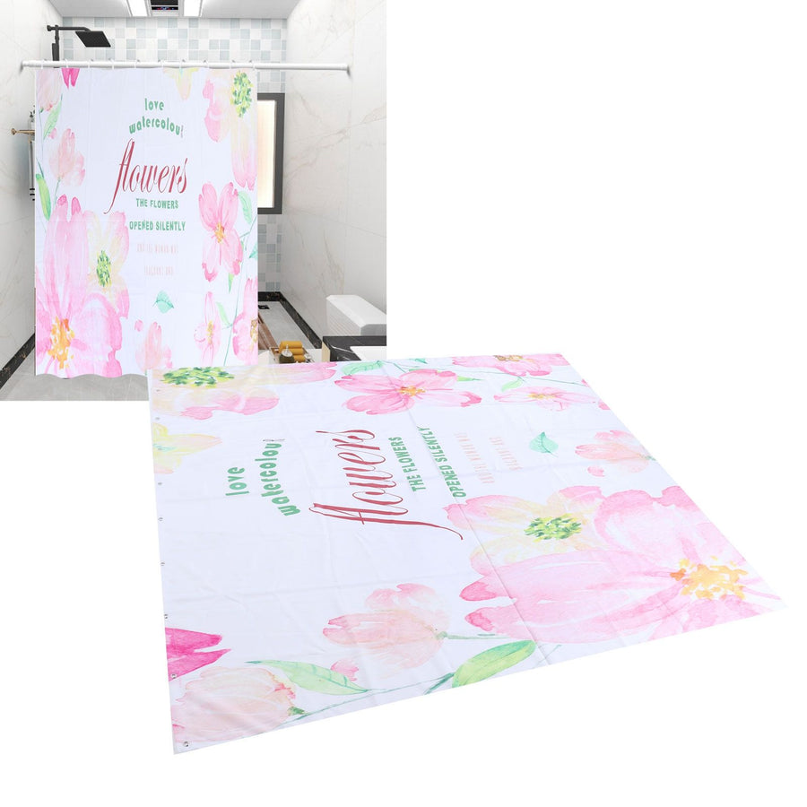 Summer Floral Pattern Shower Curtain with Hook Bathroom Curtain for Home Bathtubs150x180cm