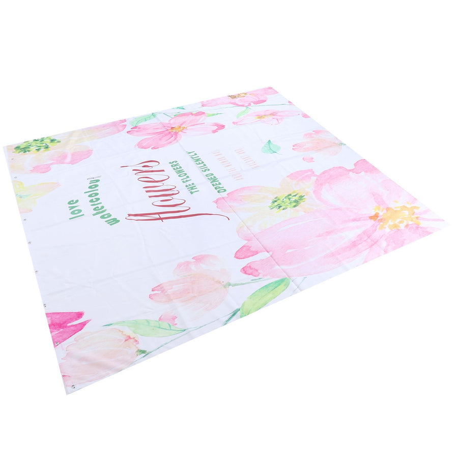 Summer Floral Pattern Shower Curtain with Hook Bathroom Curtain for Home Bathtubs180x180cm