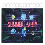 Summer Pattern Polyester Shower Curtain PunchFree Waterproof Bathroom Curtain with Hooks(180x180cm )