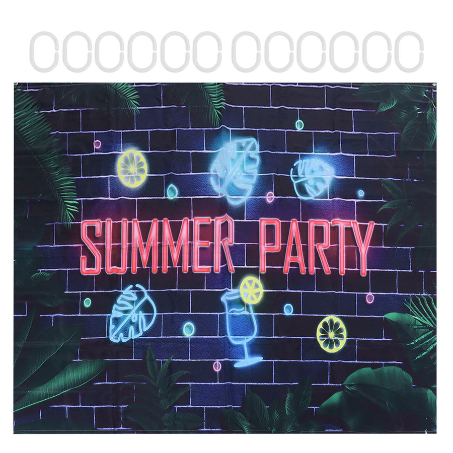 Summer Pattern Polyester Shower Curtain PunchFree Waterproof Bathroom Curtain with Hooks(180x180cm )