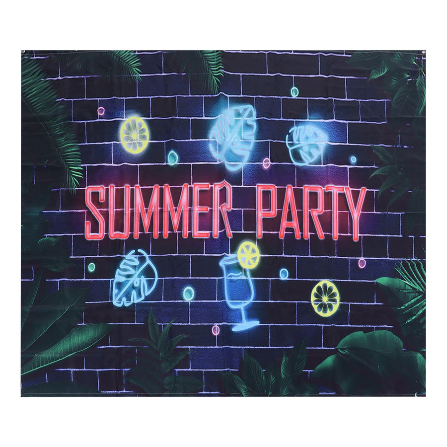 Summer Pattern Polyester Shower Curtain PunchFree Waterproof Bathroom Curtain with Hooks(180x180cm )