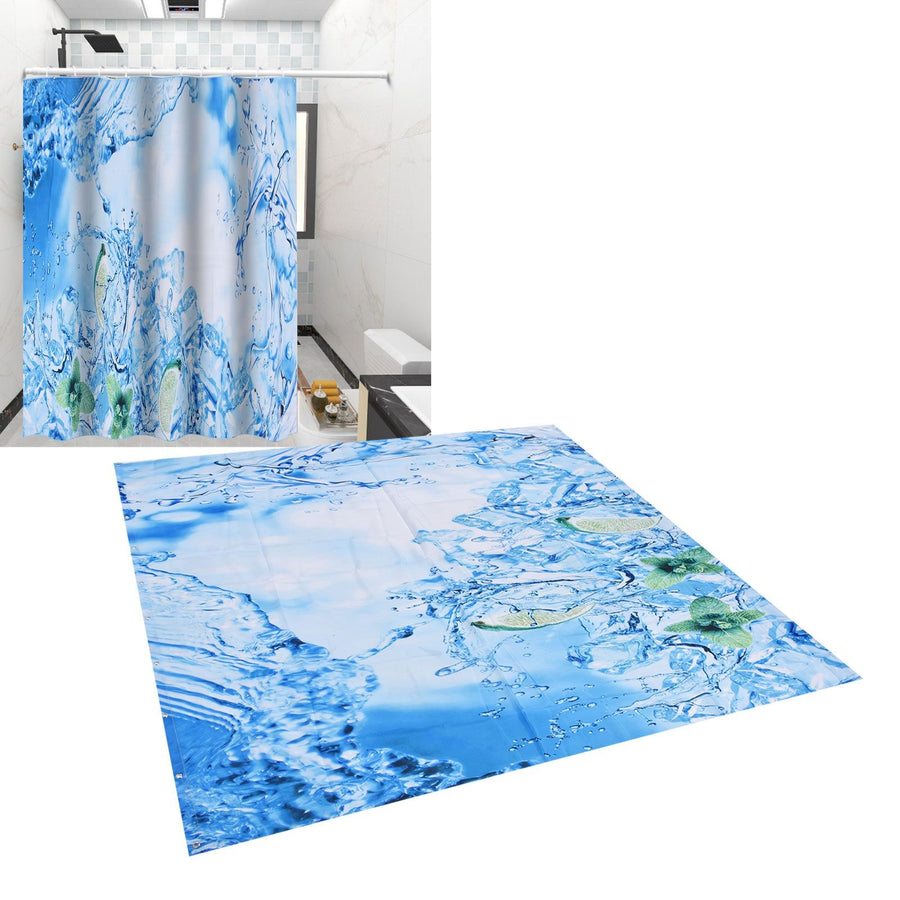 Bathroom Curtain with Hook Waterproof Elastic Hanging Shower Curtain for Home Bathtub150x180cm