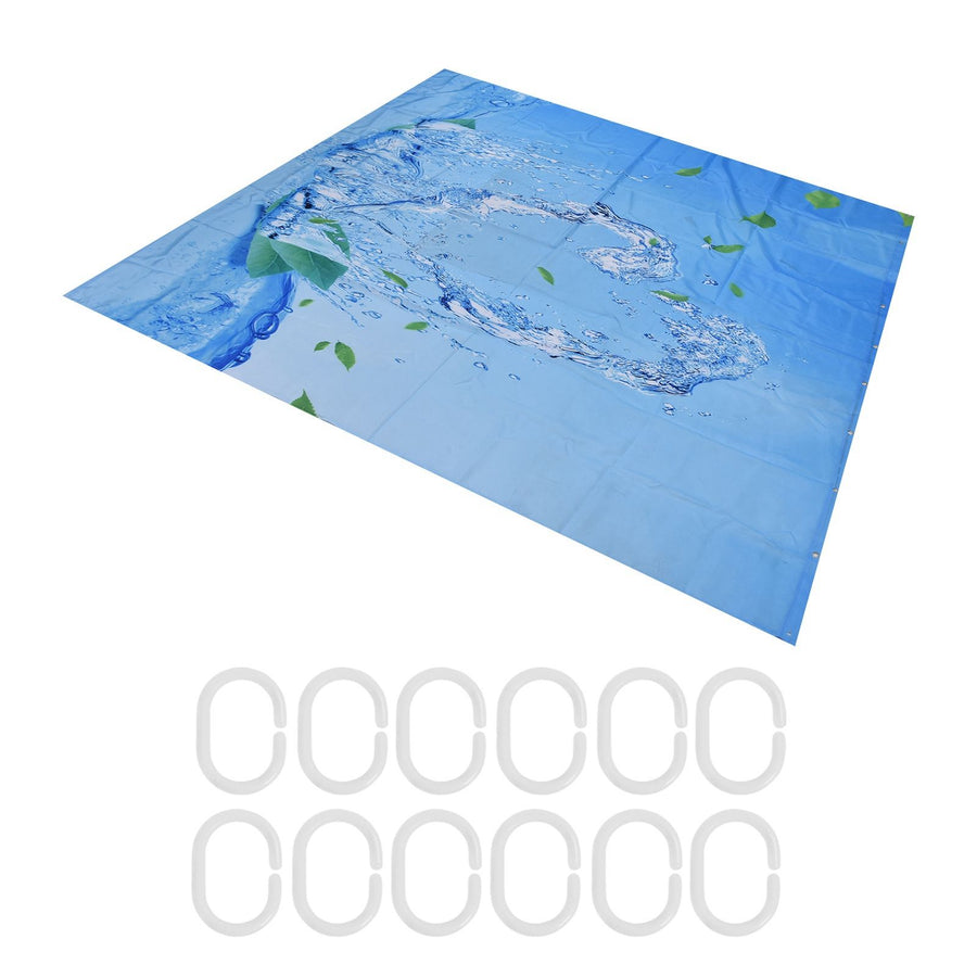 Shower Curtain Waterproof Polyester Blackout Curtain with Hook for Bathroom Home Decoration150x180cm
