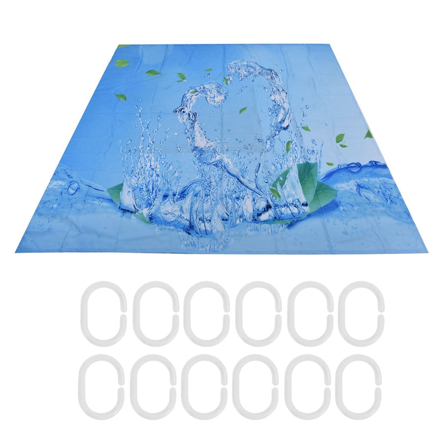 Shower Curtain Waterproof Polyester Blackout Curtain with Hook for Bathroom Home Decoration150x180cm