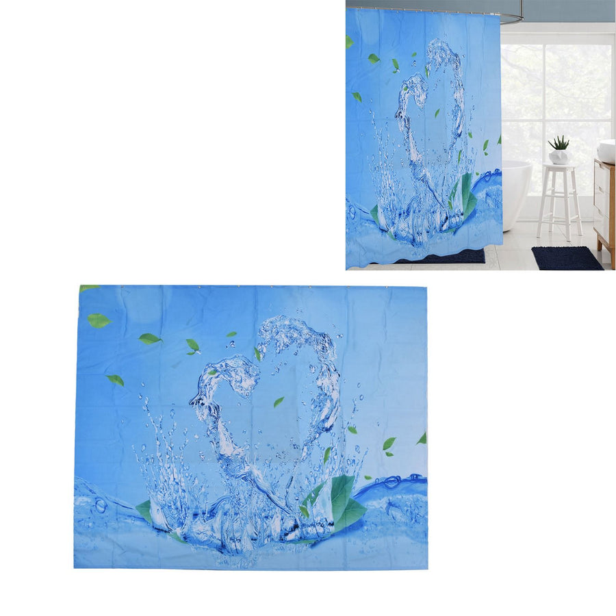 Shower Curtain Waterproof Polyester Blackout Curtain with Hook for Bathroom Home Decoration150x180cm