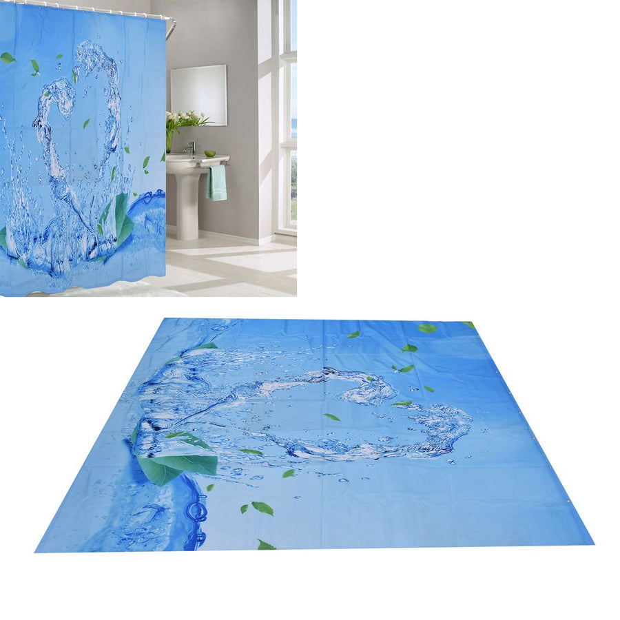 Shower Curtain Waterproof Polyester Blackout Curtain with Hook for Bathroom Home Decoration150x180cm