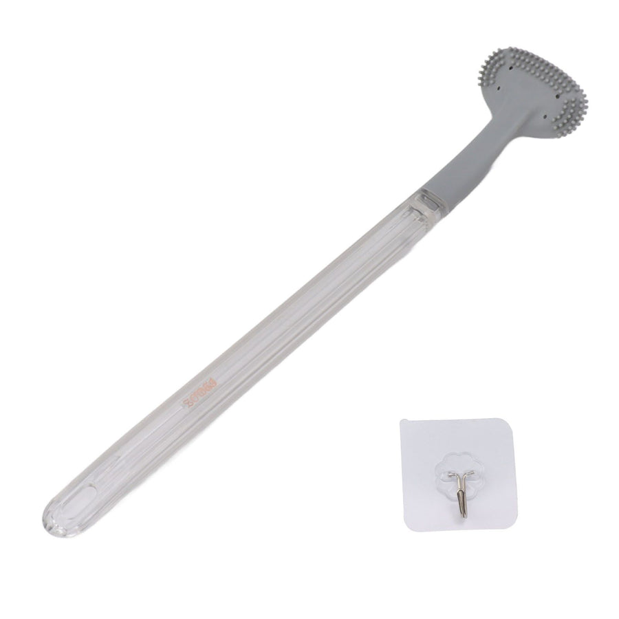 Toilet Brush Soft Bristle Plastic Curved Design Long Handle Bathroom Cleaning Scrubber Tool