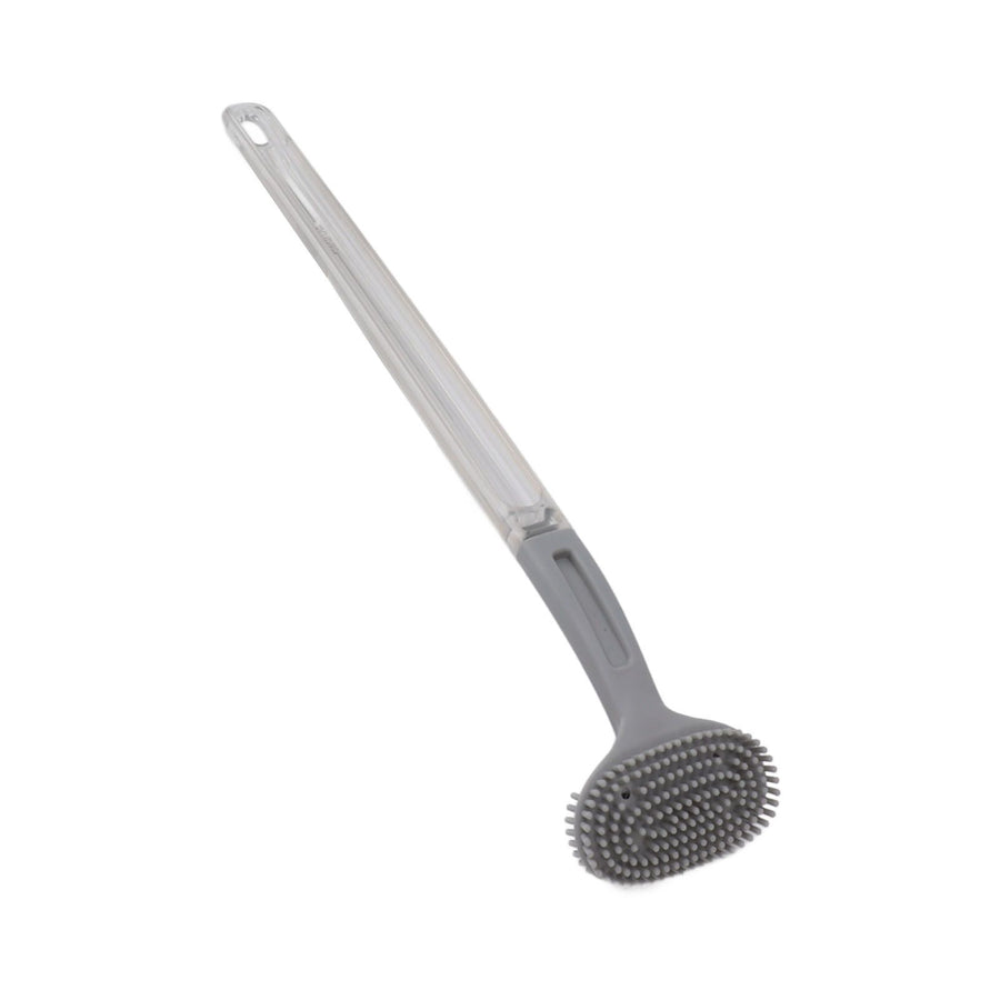 Toilet Brush Soft Bristle Plastic Curved Design Long Handle Bathroom Cleaning Scrubber Tool