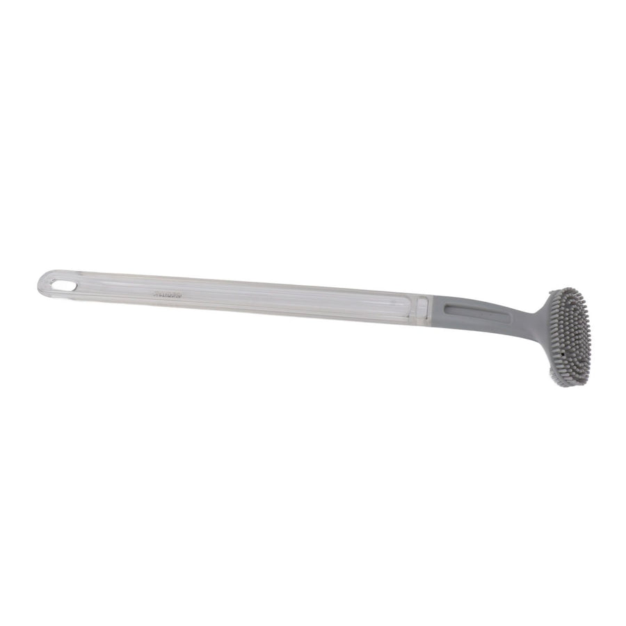 Toilet Brush Soft Bristle Plastic Curved Design Long Handle Bathroom Cleaning Scrubber Tool