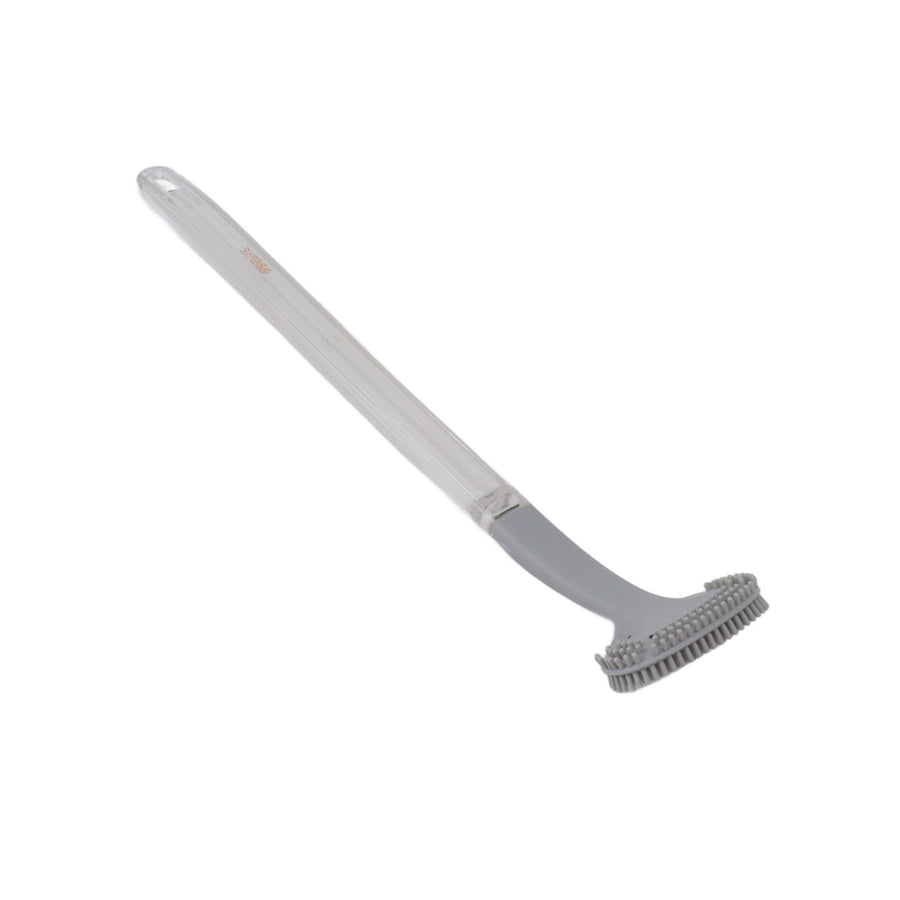Toilet Brush Soft Bristle Plastic Curved Design Long Handle Bathroom Cleaning Scrubber Tool
