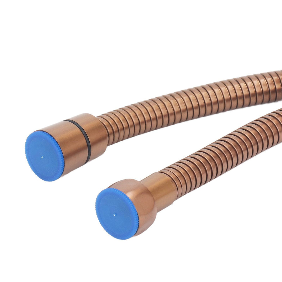 Shower Hose Cold Hot Dual Control Stainless Steel Flexible Pipe for Bathroom Water Heater 1.5 Meter Rose Gold